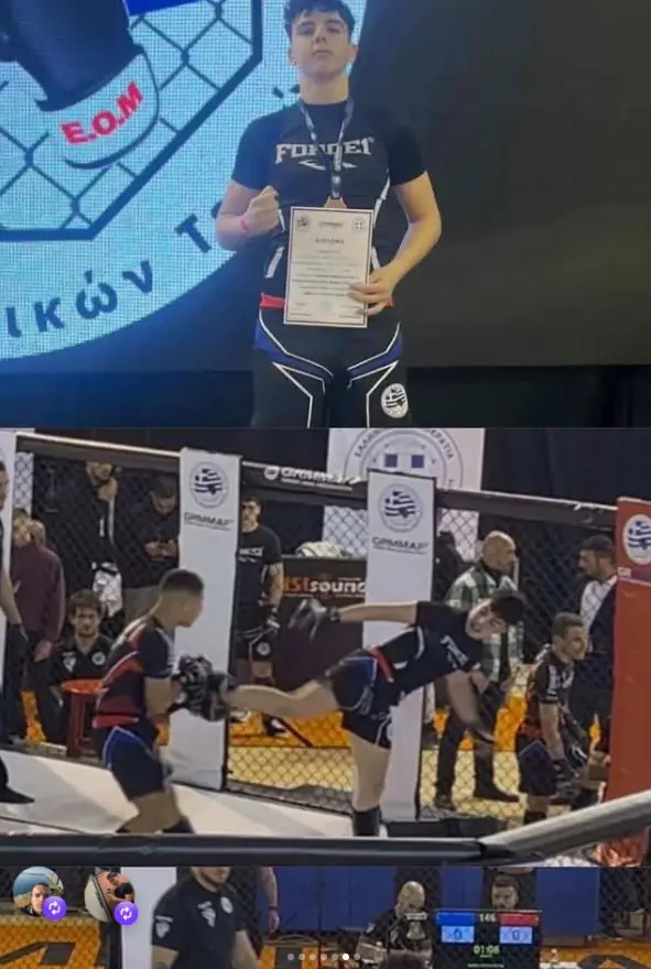 Medal Winner and Cage Action